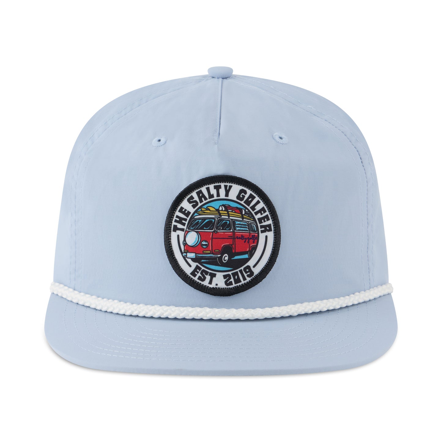 Hippie G Surf Rope Hat sky blue white rope