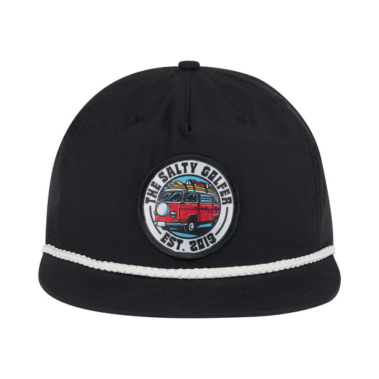 Hippie G "Blackbeard" Patch Hat (Black/White Rope)