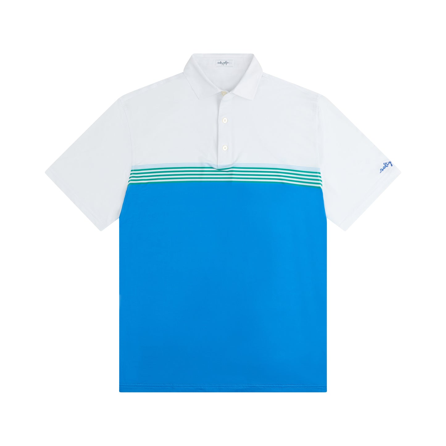 Retro Lines Polo Blue and Green