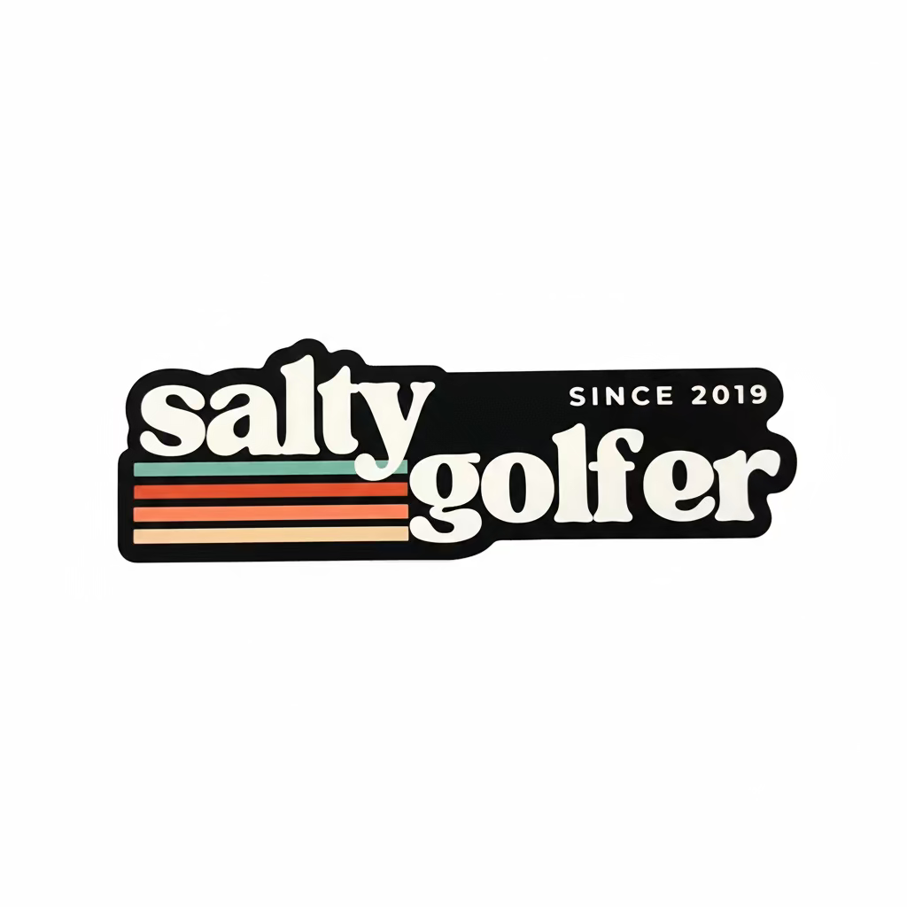Retro Salty Golfer Sticker (4inch)