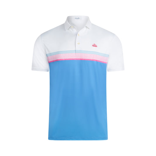 Retro Lines Polo Pink and Blue