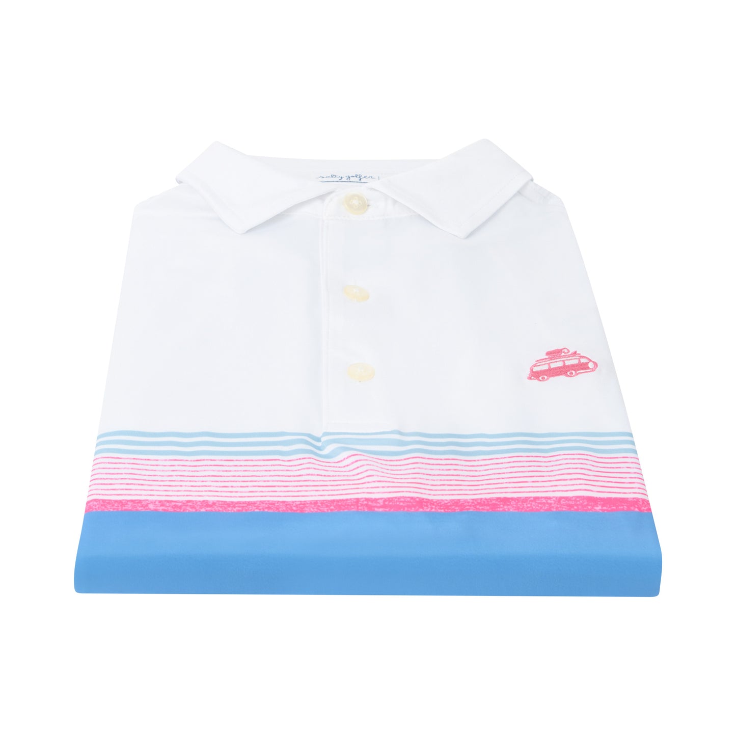 Retro Lines Polo Pink and Blue