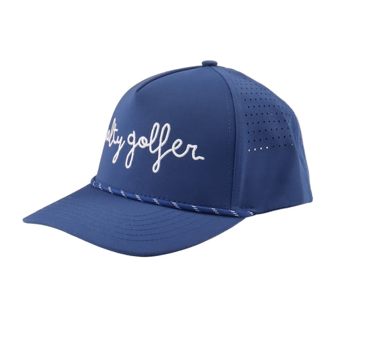The Deep Sea Performance Rope Hat (navy with navy/white rope)