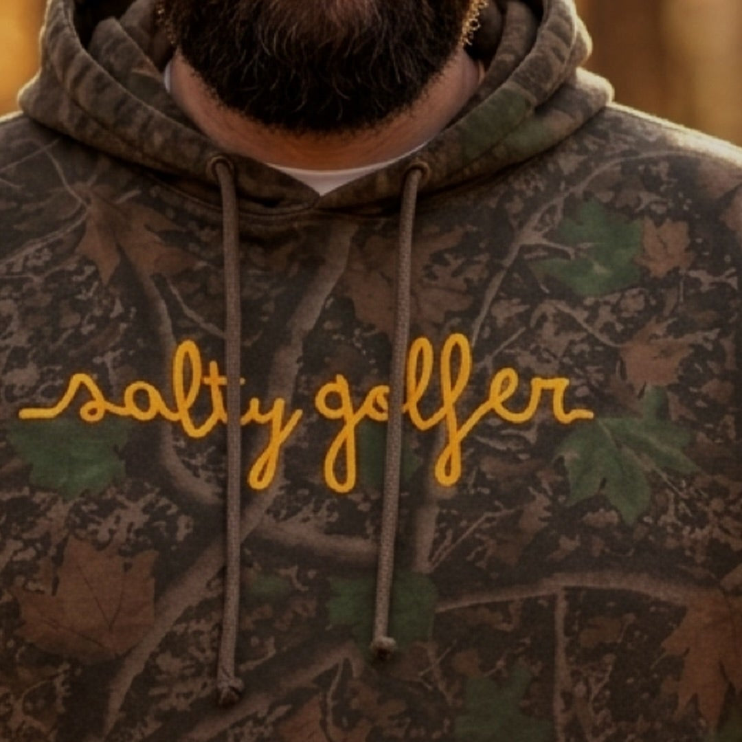 Salty Script Camo Hoodie