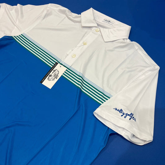 Retro Lines Polo Blue and Green