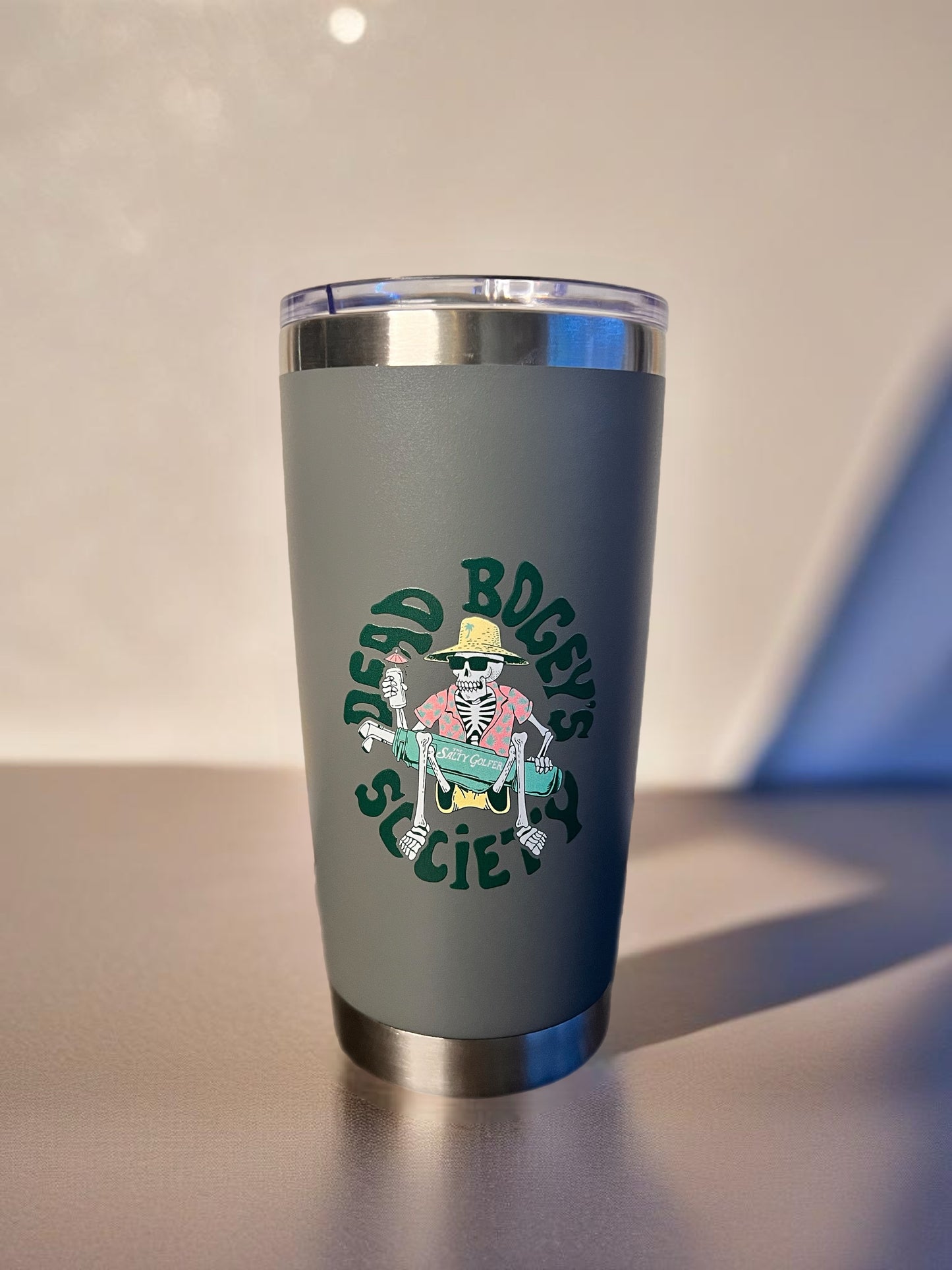 Dead Bogey Society 20 Oz Grey Full Color Tumbler