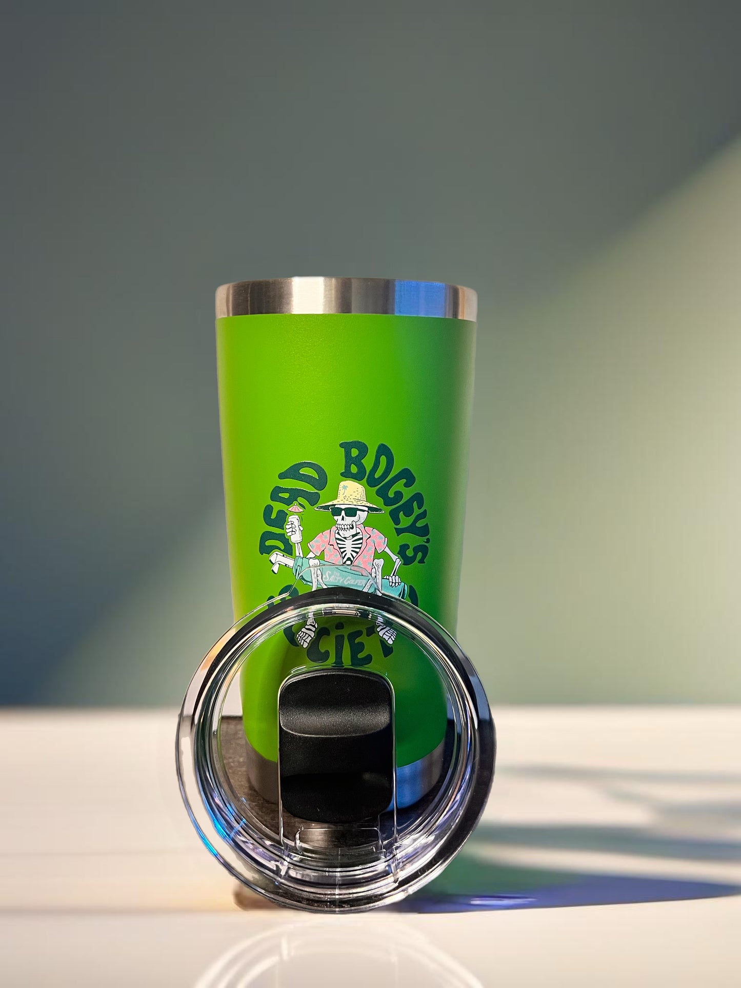 Dead Bogey Society 20 Oz Lime Green Full Color Tumbler