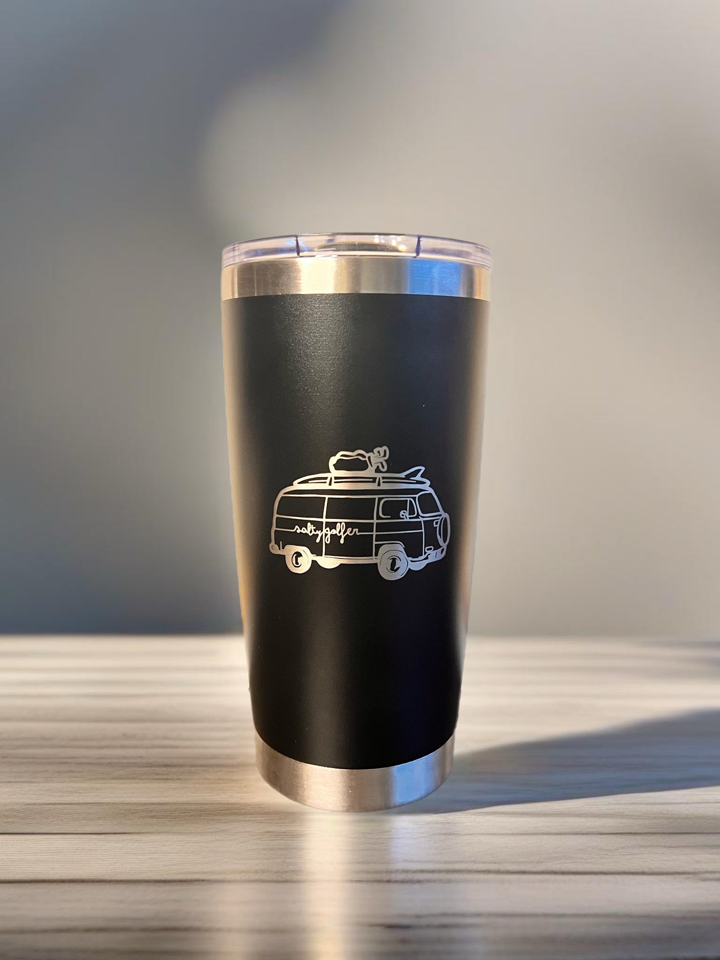 The Salty Golfer Flagship Bus Laser Engraved 20 Oz Tumbler