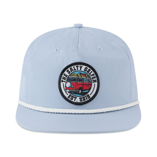 Hippie G Surf Rope Hat sky blue white rope