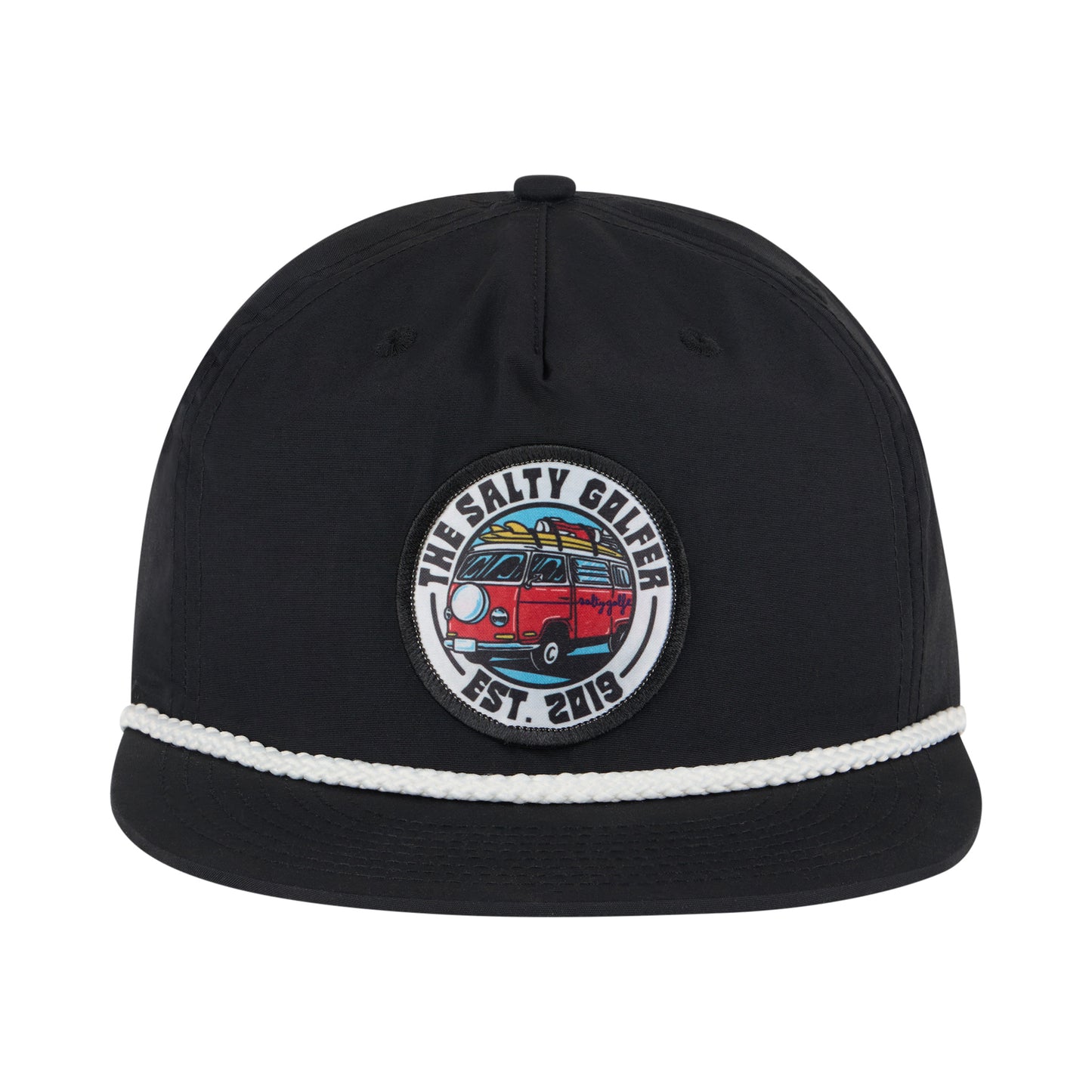 Hippie G "Blackbeard" Patch Hat (Black/White Rope)
