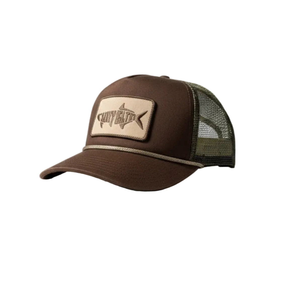 The Angler Trucker (brown w/ tiger camo mesh)