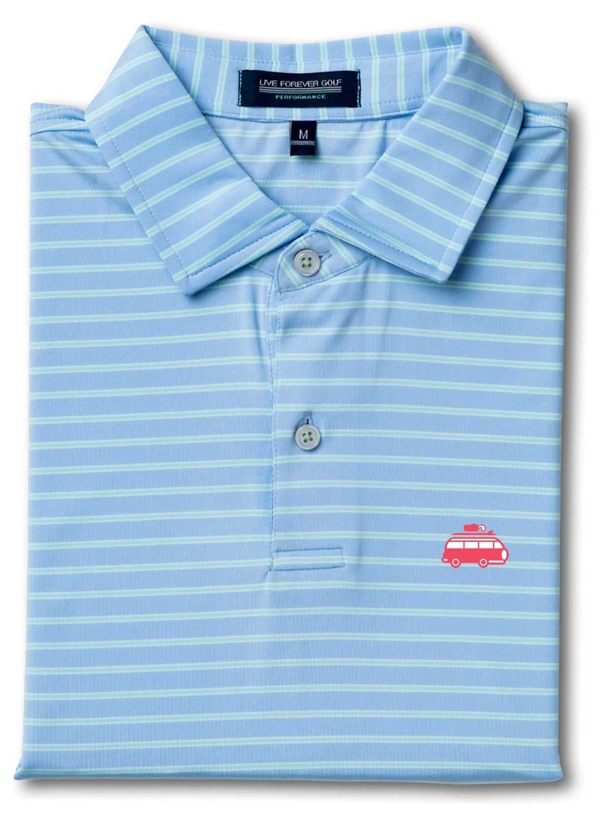 Flagship Logo Salty Golfer Green Microstrip Polo