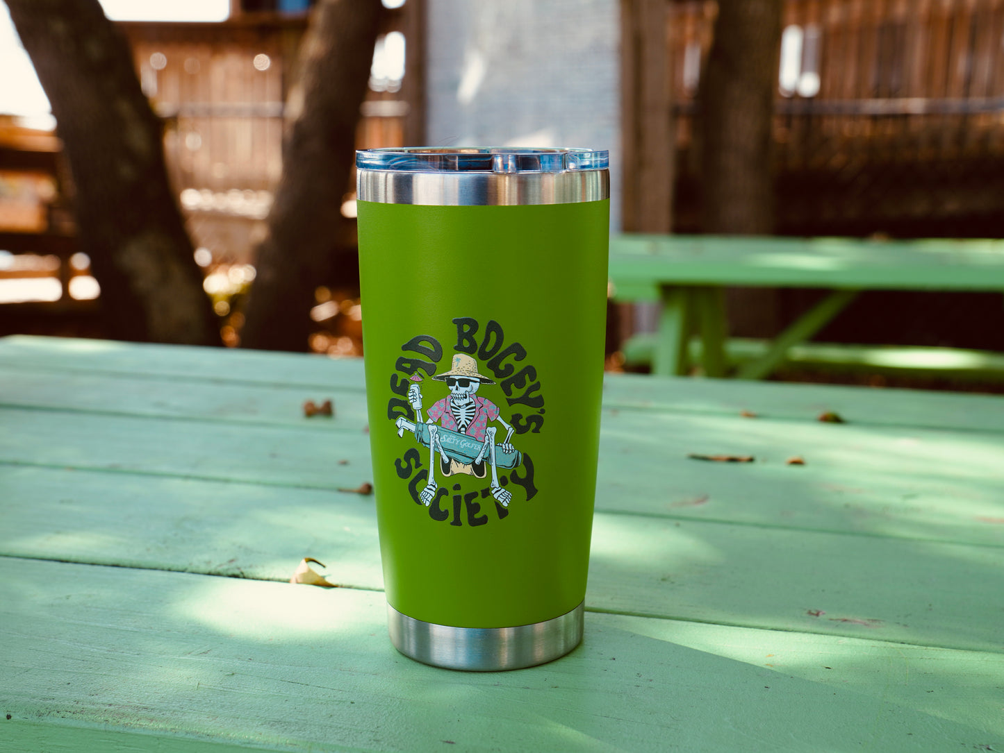 Dead Bogey Society 20 Oz Lime Green Full Color Tumbler