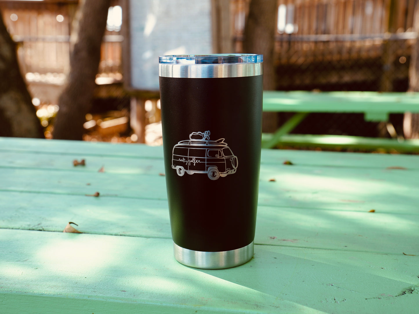 The Salty Golfer Flagship Bus Laser Engraved 20 Oz Tumbler