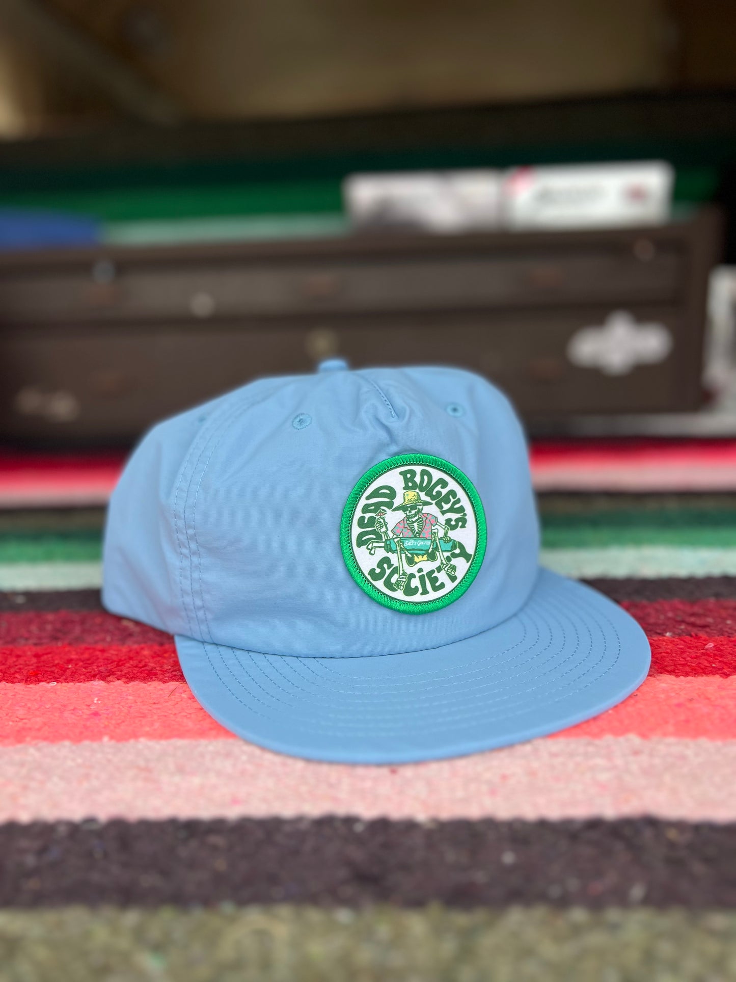 Dead bogey society light blue patch hat