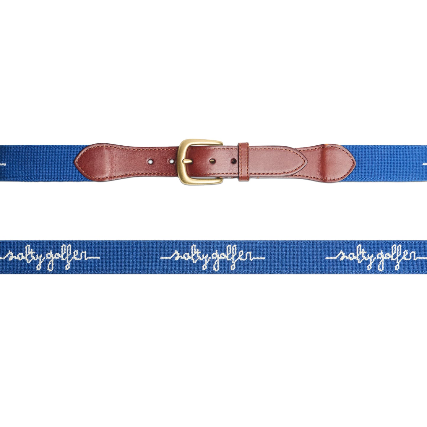 Salty Script Needlepoint Belt