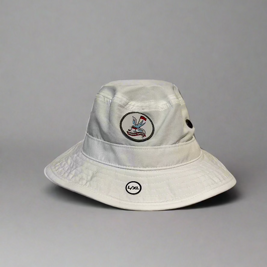 Droppin' Birdies Bucket Hat White Cheetah Trim