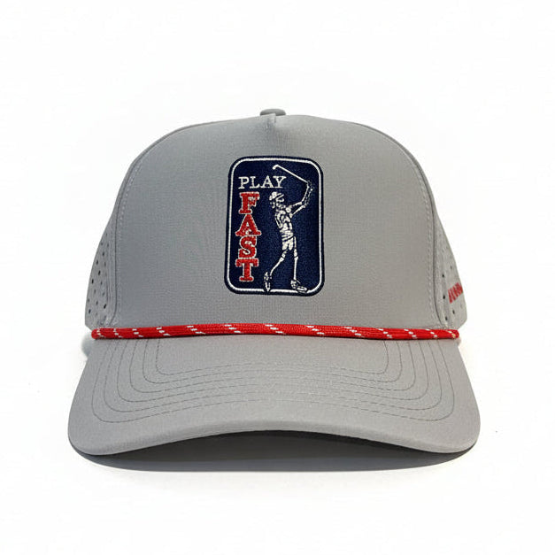 Play Fast Performance Rope Hat Grey with Red Rope
