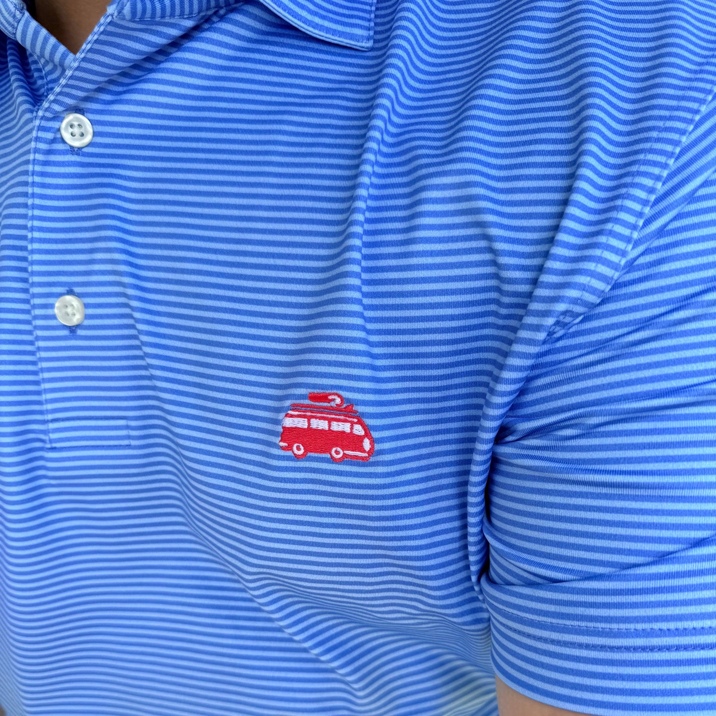 Sunday Striped Polo (Blue Jay)