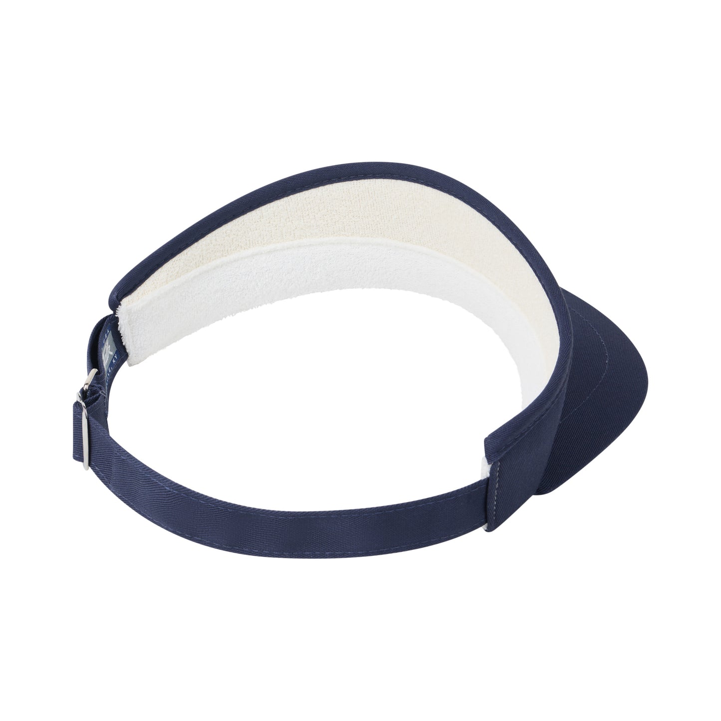 Salty Golfer Script High Crown Visor. ( Navy with White Script)