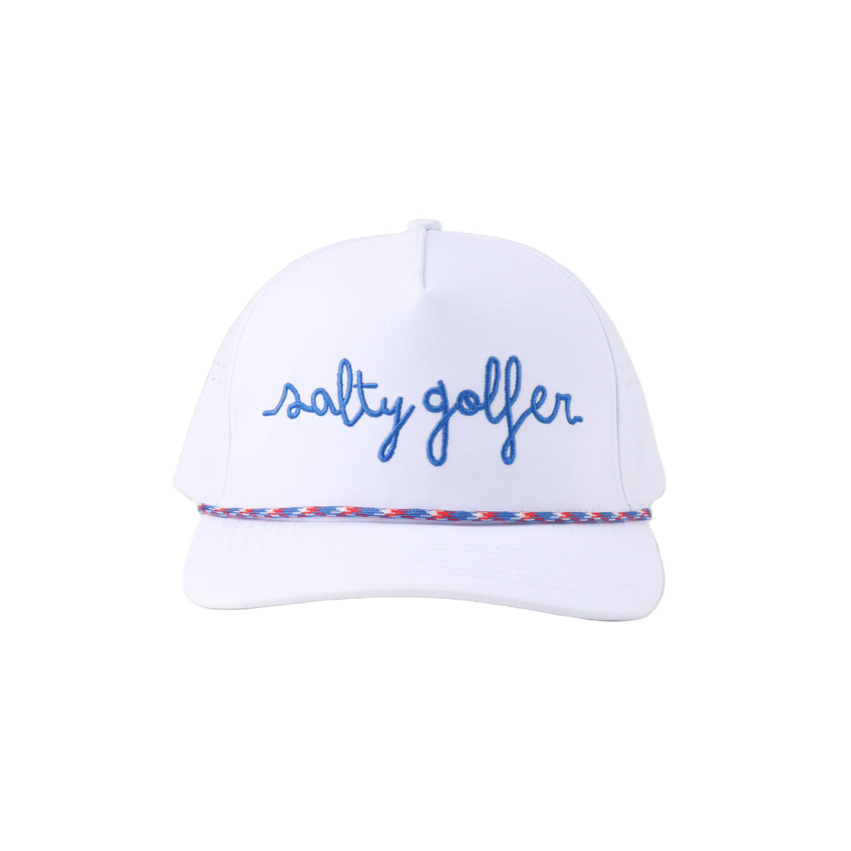 The White Caps Performance Hat (white with red/whit/blue rope)