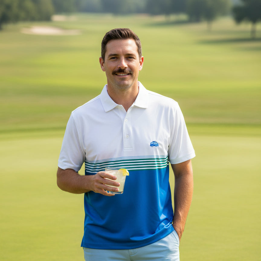 Retro Lines Polo Blue and Green (Bus Logo)