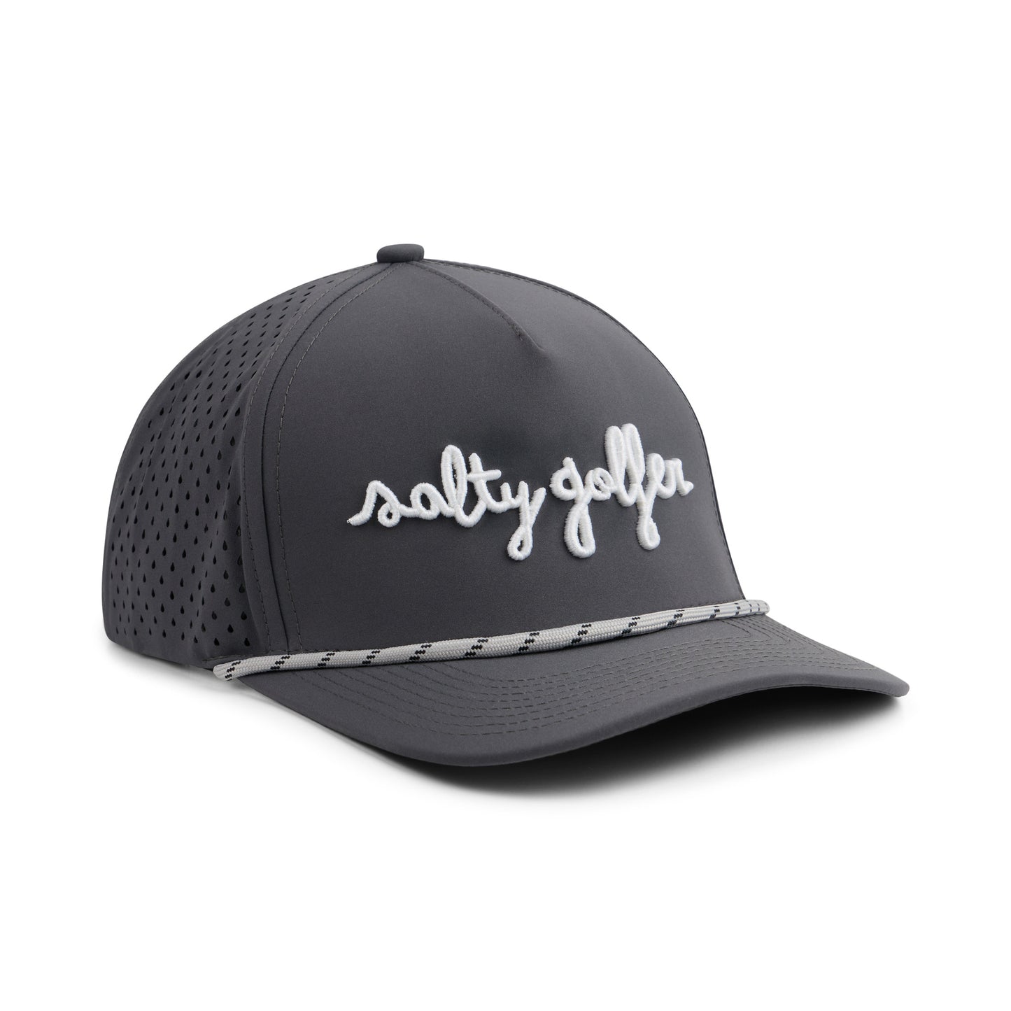 The Grey Man performance Rope Hat (grey with white rope)
