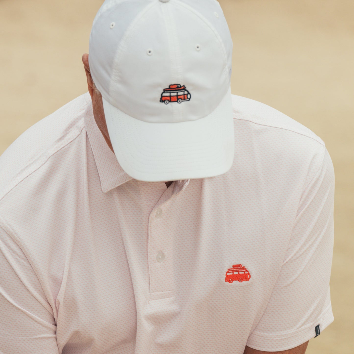 New Wave Polo in Coral Pink