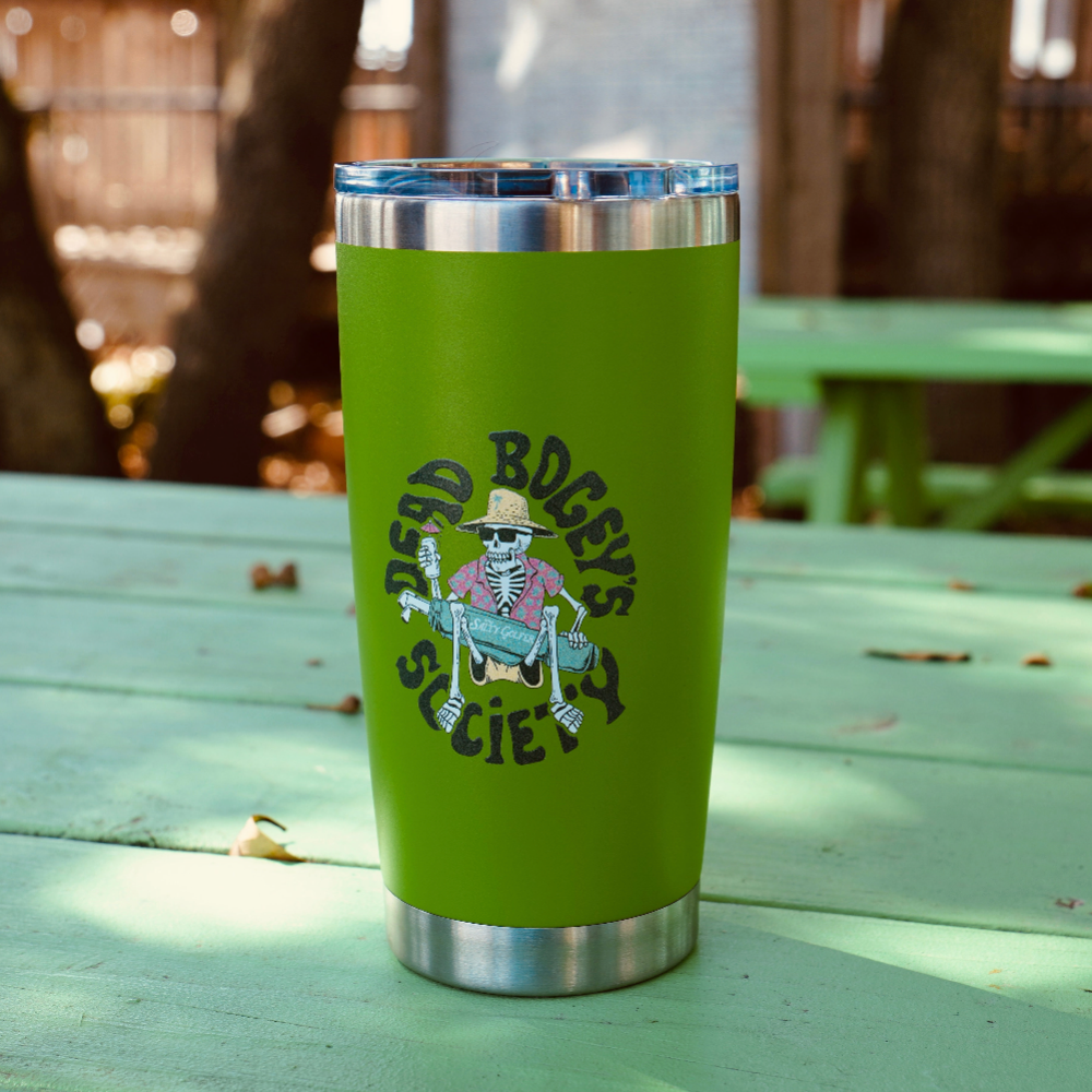 Dead Bogey Society 20 Oz Lime Green Full Color Tumbler