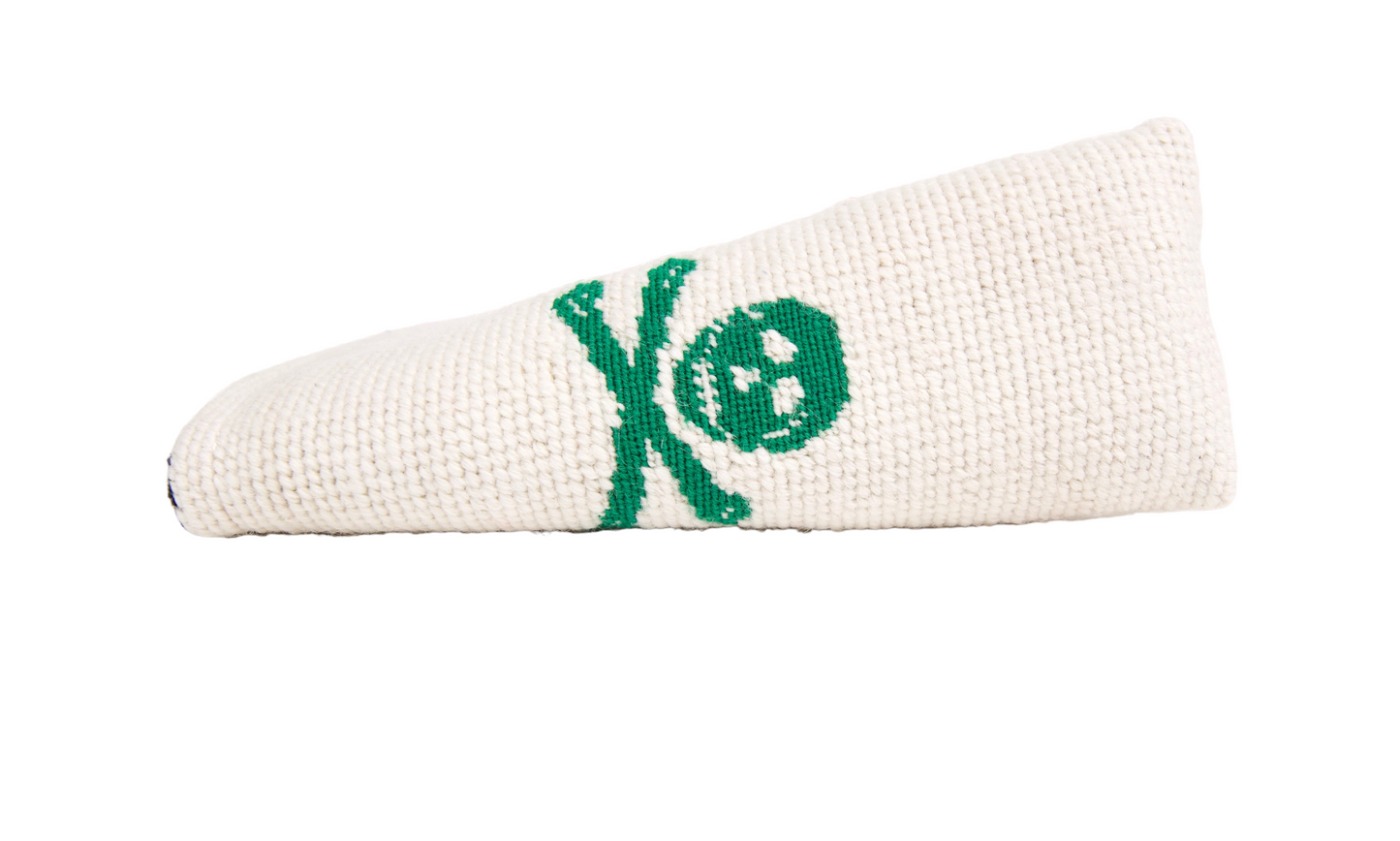 Jolly Roger White/Green Needlepoint Blade Putter Cover