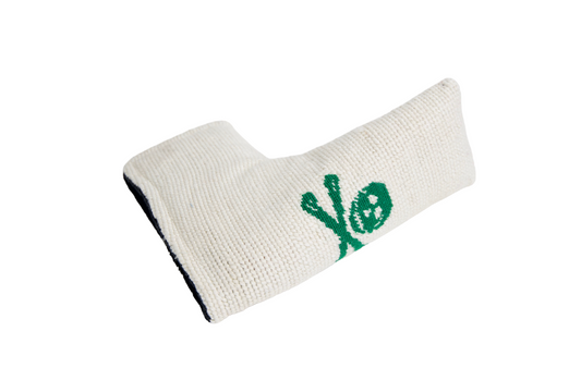 Jolly Roger White/Green Needlepoint Blade Putter Cover