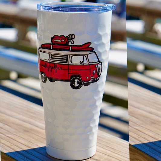 SIC X The Salty Golfer Flagship Bus 30 oz. Dimpled Golf Tumbler