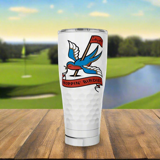 SIC X Droppin' Birdies 30 oz. Dimpled Golf Tumbler