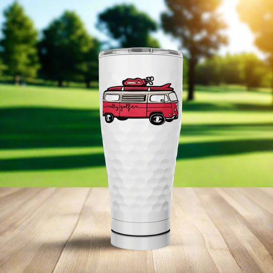 SIC X The Salty Golfer Flagship Bus 30 oz. Dimpled Golf Tumbler